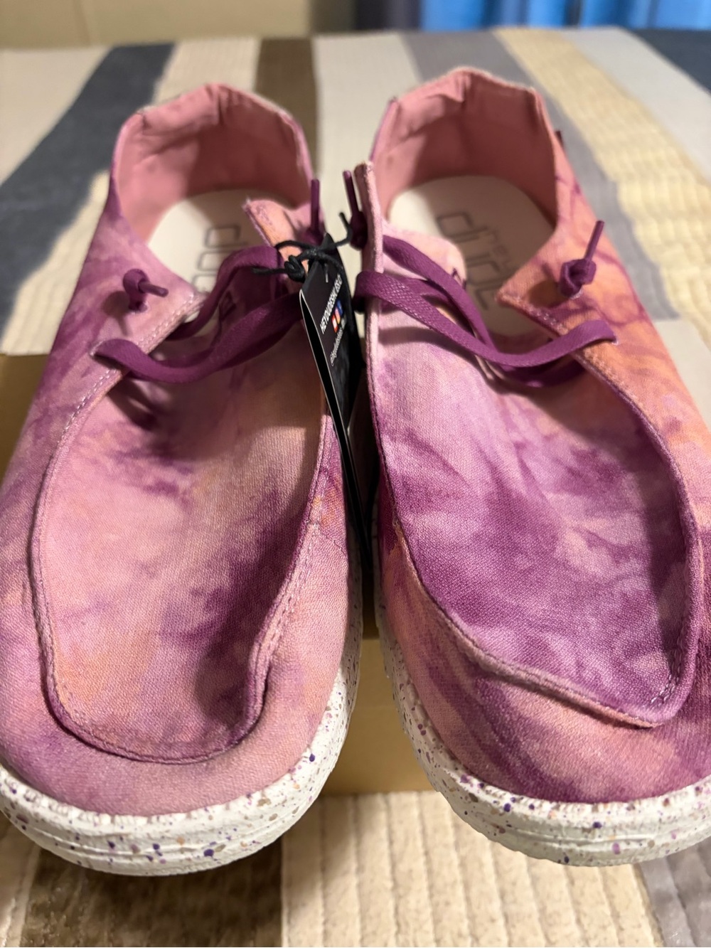 Hey Dude Purple Tie-Dye Slip-On Loafers - Picture 3 of 7
